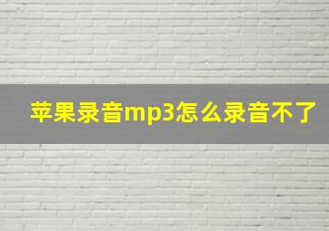 苹果录音mp3怎么录音不了