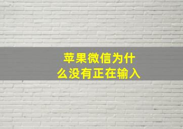 苹果微信为什么没有正在输入