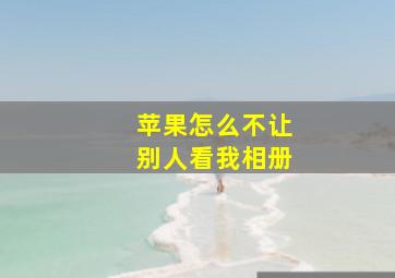 苹果怎么不让别人看我相册