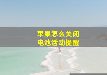 苹果怎么关闭电池活动提醒