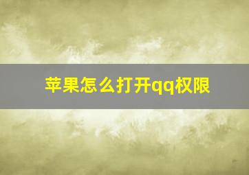 苹果怎么打开qq权限