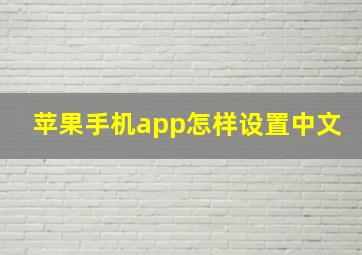 苹果手机app怎样设置中文