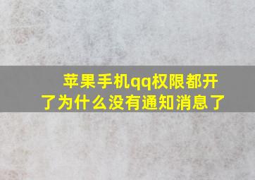 苹果手机qq权限都开了为什么没有通知消息了