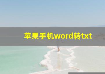 苹果手机word转txt