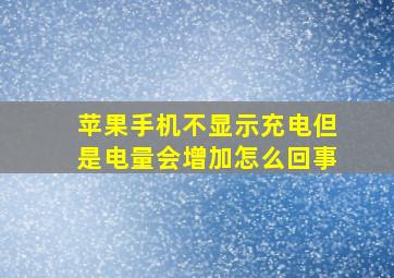 苹果手机不显示充电但是电量会增加怎么回事