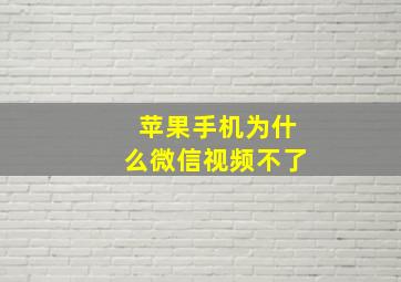 苹果手机为什么微信视频不了