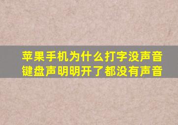 苹果手机为什么打字没声音键盘声明明开了都没有声音