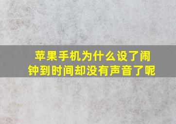 苹果手机为什么设了闹钟到时间却没有声音了呢