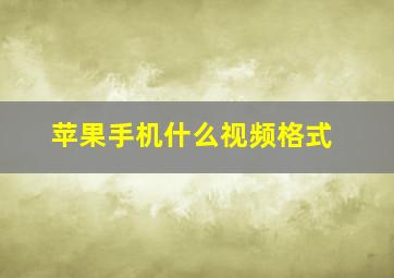 苹果手机什么视频格式