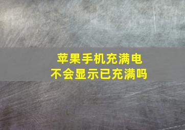 苹果手机充满电不会显示已充满吗