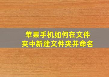 苹果手机如何在文件夹中新建文件夹并命名