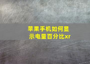 苹果手机如何显示电量百分比xr