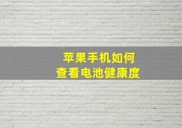 苹果手机如何查看电池健康度