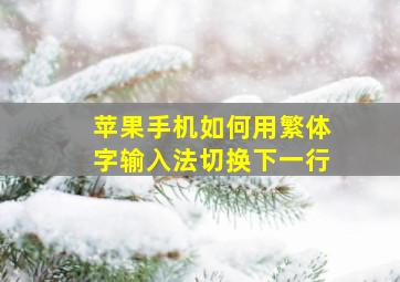 苹果手机如何用繁体字输入法切换下一行