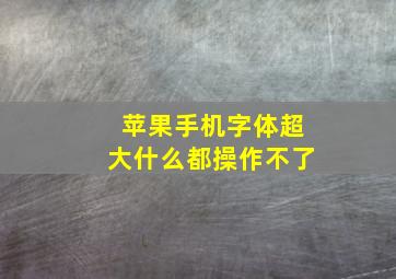 苹果手机字体超大什么都操作不了