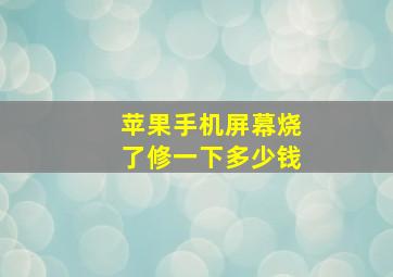 苹果手机屏幕烧了修一下多少钱