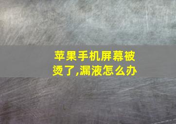 苹果手机屏幕被烫了,漏液怎么办