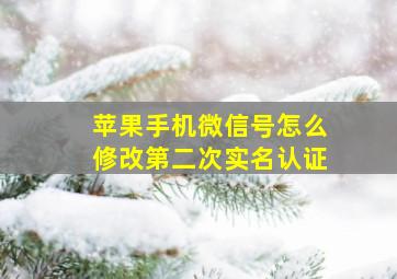 苹果手机微信号怎么修改第二次实名认证