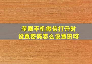 苹果手机微信打开时设置密码怎么设置的呀