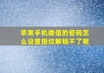 苹果手机微信的密码怎么设置指纹解锁不了呢