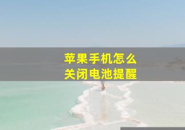 苹果手机怎么关闭电池提醒