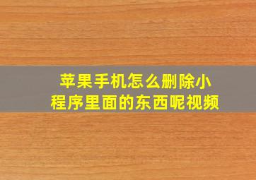 苹果手机怎么删除小程序里面的东西呢视频