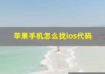 苹果手机怎么找ios代码