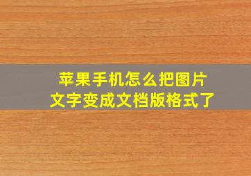 苹果手机怎么把图片文字变成文档版格式了