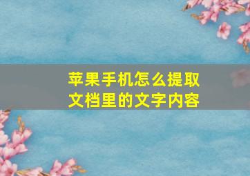 苹果手机怎么提取文档里的文字内容