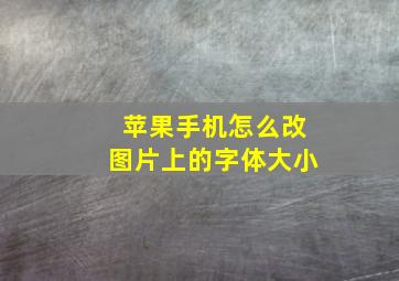 苹果手机怎么改图片上的字体大小