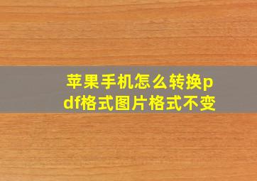 苹果手机怎么转换pdf格式图片格式不变