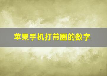 苹果手机打带圈的数字