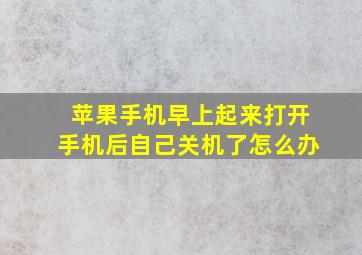 苹果手机早上起来打开手机后自己关机了怎么办