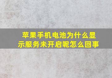 苹果手机电池为什么显示服务未开启呢怎么回事