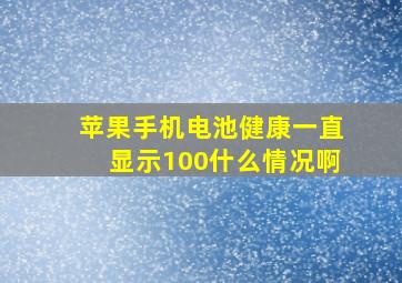 苹果手机电池健康一直显示100什么情况啊