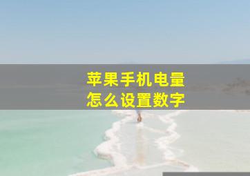 苹果手机电量怎么设置数字