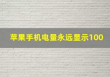 苹果手机电量永远显示100