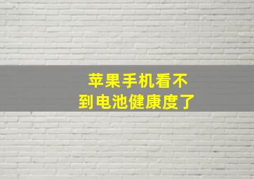 苹果手机看不到电池健康度了