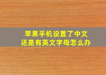 苹果手机设置了中文还是有英文字母怎么办