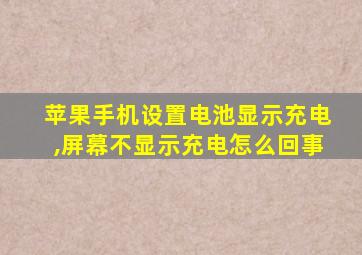 苹果手机设置电池显示充电,屏幕不显示充电怎么回事