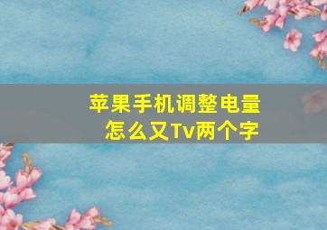 苹果手机调整电量怎么又Tv两个字