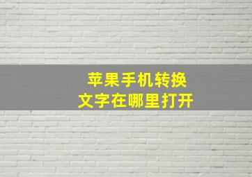 苹果手机转换文字在哪里打开