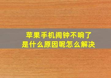 苹果手机闹钟不响了是什么原因呢怎么解决