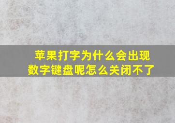 苹果打字为什么会出现数字键盘呢怎么关闭不了