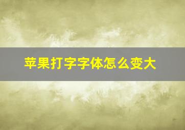 苹果打字字体怎么变大