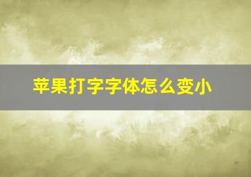 苹果打字字体怎么变小