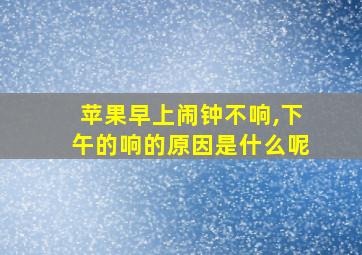 苹果早上闹钟不响,下午的响的原因是什么呢