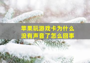 苹果玩游戏卡为什么没有声音了怎么回事