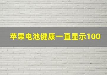 苹果电池健康一直显示100