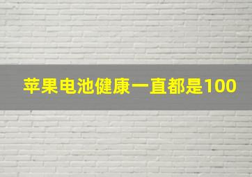 苹果电池健康一直都是100